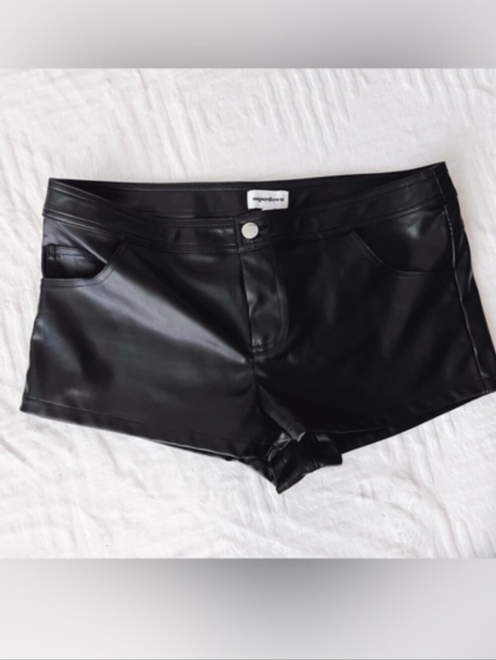 Faux Leather Black Women’s Shorts